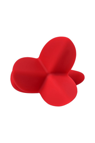 Красная силиконовая расширяющая анальная пробка Flower - 9 см. фото 4