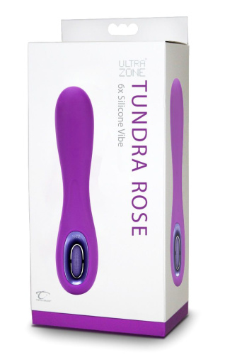 Фиолетовый перезаряжаемый вибромассажер Tundra Rose 6x - 17,8 см. фото 2