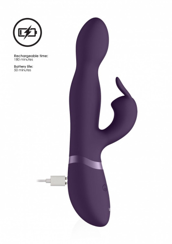 Фиолетовый вибромассажер-кролик Niva - 21,5 см. фото 2