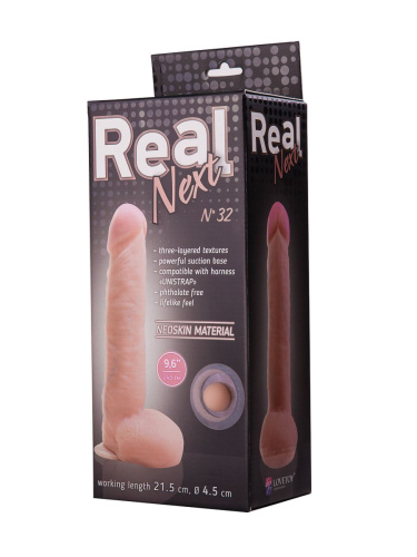 Большой фаллоимитатор из неоскин на присоске REAL Next №32 - 24,5 см. фото 4