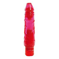 Красный вибратор-реалистик VIBRATOR JAMMY JELLY MUST RED - 16,5 см.