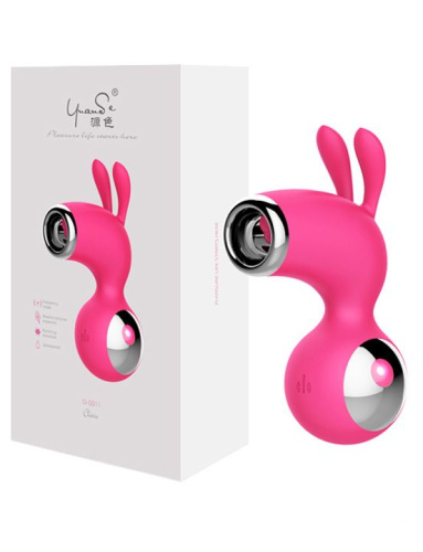 Розовый клиторальный стимулятор с ушками Claire фото 5