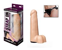 Приятный на ощупь фаллоимитатор на поясе Харнесс - 16 см.