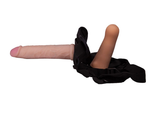 Женский страпон с вагинальной пробочкой - 17 см. фото 6