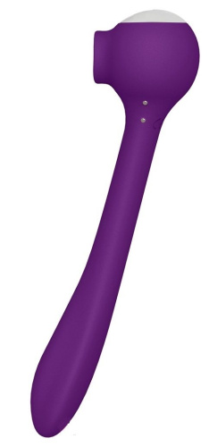 Фиолетовый универсальный вибратор Drago с язычком - 18,3 см. фото 6