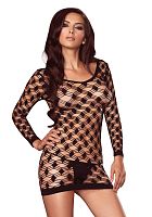 Мини-платье из сетки с ромбовидным плетением