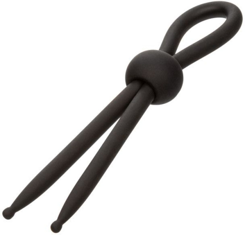 Черное эрекционное лассо на пенис Liquid Silicone Lasso фото 2