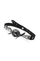 Черный кляп-леденец на кожаных ремешках со вкусом бейлиз