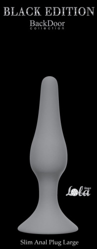 Светло-серая анальная пробка Slim Anal Plug Large - 12,5 см. фото 2