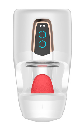 Белый мастурбатор с язычком и возвратно-поступательными движениями Белый мастурбатор с язычком и возвратно-поступательными движениями