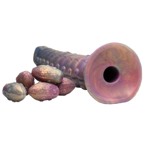 Фантазийный фаллоимитатор Deep Invader Tentacle Ovipositor Silicone Dildo with Eggs - 22,9 см. фото 2