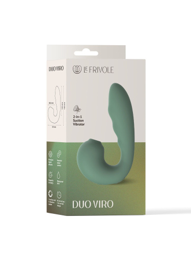 Зеленый вибратор с вакуумной стимуляцией Duo Viro фото 3