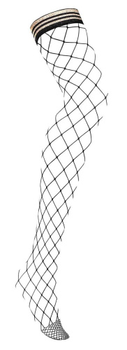 Оригинальные сетчатые чулочки с блестящими полосами на резинке фото 3