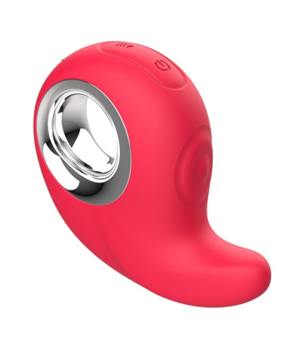 Красный клиторальный массажер с функцией постукивания фото 2