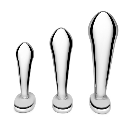 Набор из 3 стальных стимуляторов простаты Stainless Steel P-spot Training Set фото 4