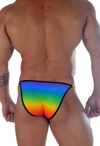 Яркие радужные трусы-танга фото 2