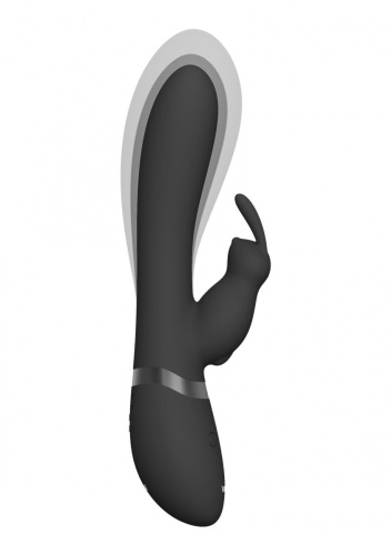 Черный вибромассажер-кролик Taka - 21,3 см. фото 4