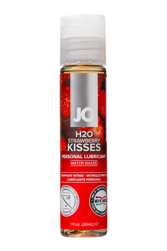 Лубрикант на водной основе с ароматом клубники JO Flavored Strawberry Kisses - 30 мл. Лубрикант на водной основе с ароматом клубники JO Flavored Strawberry Kisses - 30 мл.