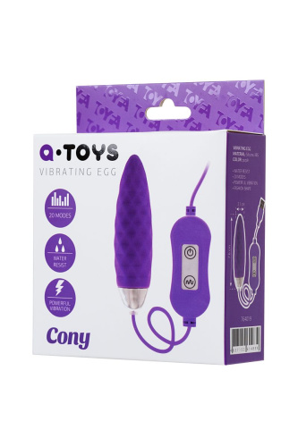Фиолетовое узенькое виброяйцо с пультом управления A-Toys Cony, работающее от USB фото 5