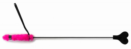 Черный стек с сердцем и розовой ручкой - 61 см. фото 2