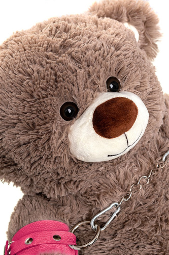 Бондажный набор: бурый мишка с розовыми оковами и наручниками фото 5