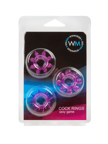 Набор из 3 лиловых эрекционных колец различной формы фото 3 Набор из 3 лиловых эрекционных колец различной формы фото 3