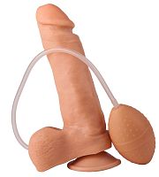 Фаллоимитатор-реалистик с грушей - 19 см.