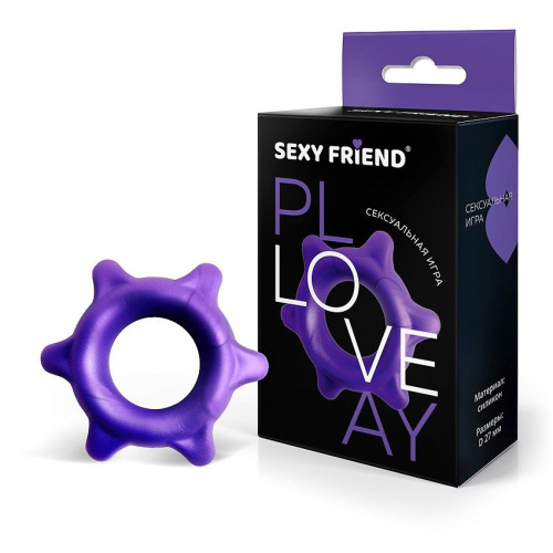 Фиолетовое эрекционное кольцо с шипиками фото 2
