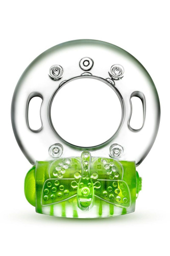 Зеленое эрекционное виброкольцо Arouser Vibrating C-Ring фото 2