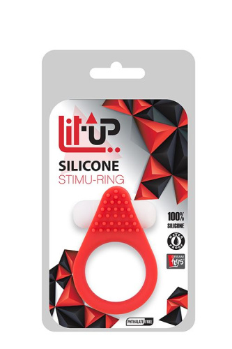Красное эрекционное кольцо LIT-UP SILICONE STIMU RING 1 RED фото 2