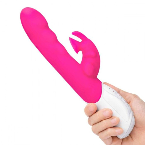 Розовый вибромассажер с клиторальной стимуляцией Clitoral Suction Rabbit - 24,5 см. фото 3