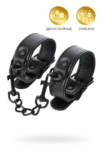Узкие черные наручники на сцепке фото 3
