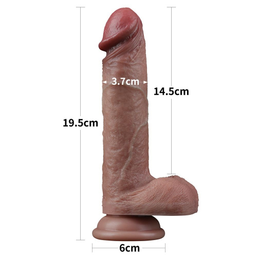 Коричневый фаллоимитатор 7.5 Dual Layered Silicone - 19,5 см. фото 3
