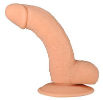 Телесный фаллоимитатор на присоске - 14 см.