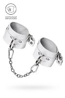 Белые мягкие кожаные оковы с люверсами