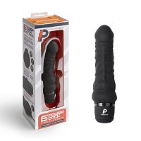 Черный вибратор-реалистик 6  Realistic Vibrator - 17 см.