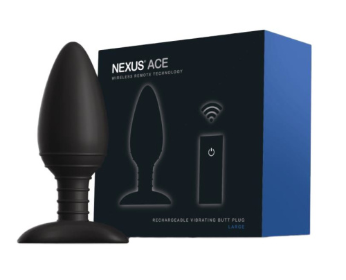 Чёрная вибровтулка NEXUS ACE LARGE с дистанционным управлением - 14 см. фото 2 Чёрная вибровтулка NEXUS ACE LARGE с дистанционным управлением - 14 см. фото 2