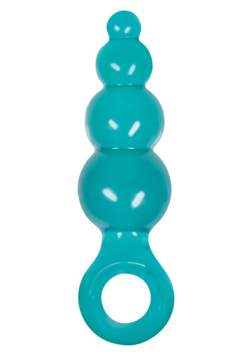 Средняя бирюзовая анальная пробка Jolie - Ripples