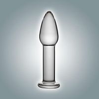 Прозрачная анальная втулка из стекла - 12 см.