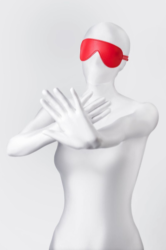 Красная маска Anonymo из искусственной кожи фото 4