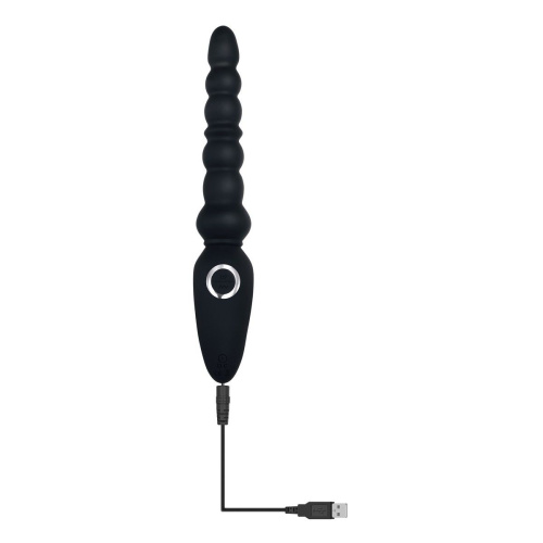 Черная анальная виброелочка Magic Stick - 22,6 см. фото 4