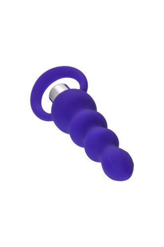 Фиолетовая анальная вибровтулка Twisty - 14 см. фото 3