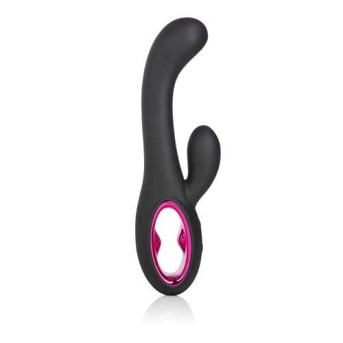 Черный вибромассажер Rechargeable Dual Wand - 25 см. фото 2