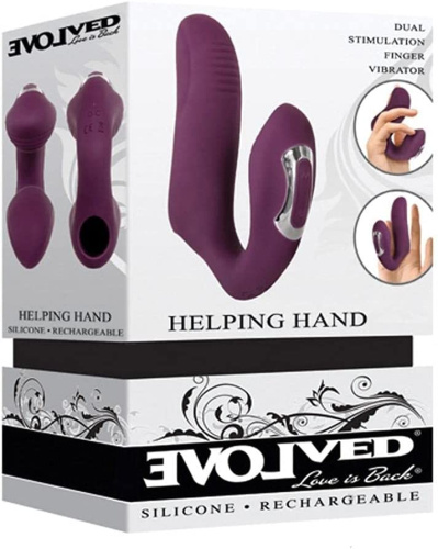 Фиолетовая вибронасадка на палец Helping Hand фото 6