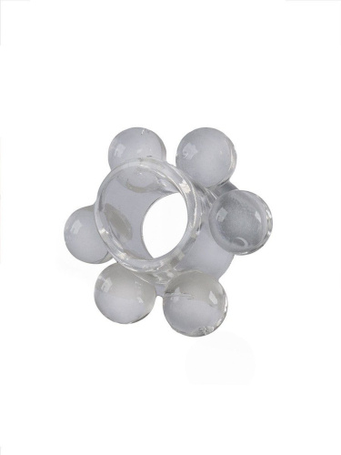 Прозрачное эластичное эрекционное кольцо с 6 шариками фото 3 Прозрачное эластичное эрекционное кольцо с 6 шариками фото 3