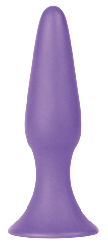 Фиолетовая анальная пробка Silky Buttplug Small Purple - 11,5 см.