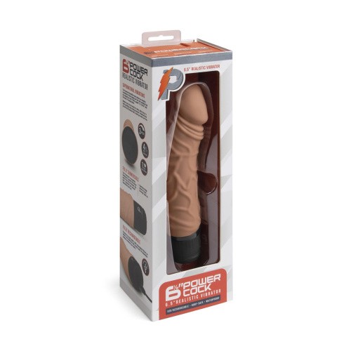 Кофейный вибратор-реалистик 6.5  Girthy Realistic Vibrator - 19 см. фото 4