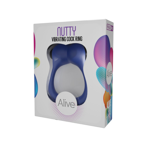 Синее эрекционное виброкольцо Nutty фото 2