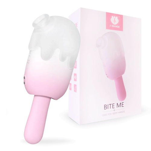 Нежно-розовый клиторальный вибромассажер Bite Me - 14,8 см. фото 3