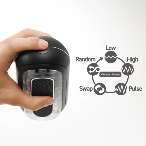 Черный мастурбатор Tenga Flip Zero Gravity с вибрацией фото 4